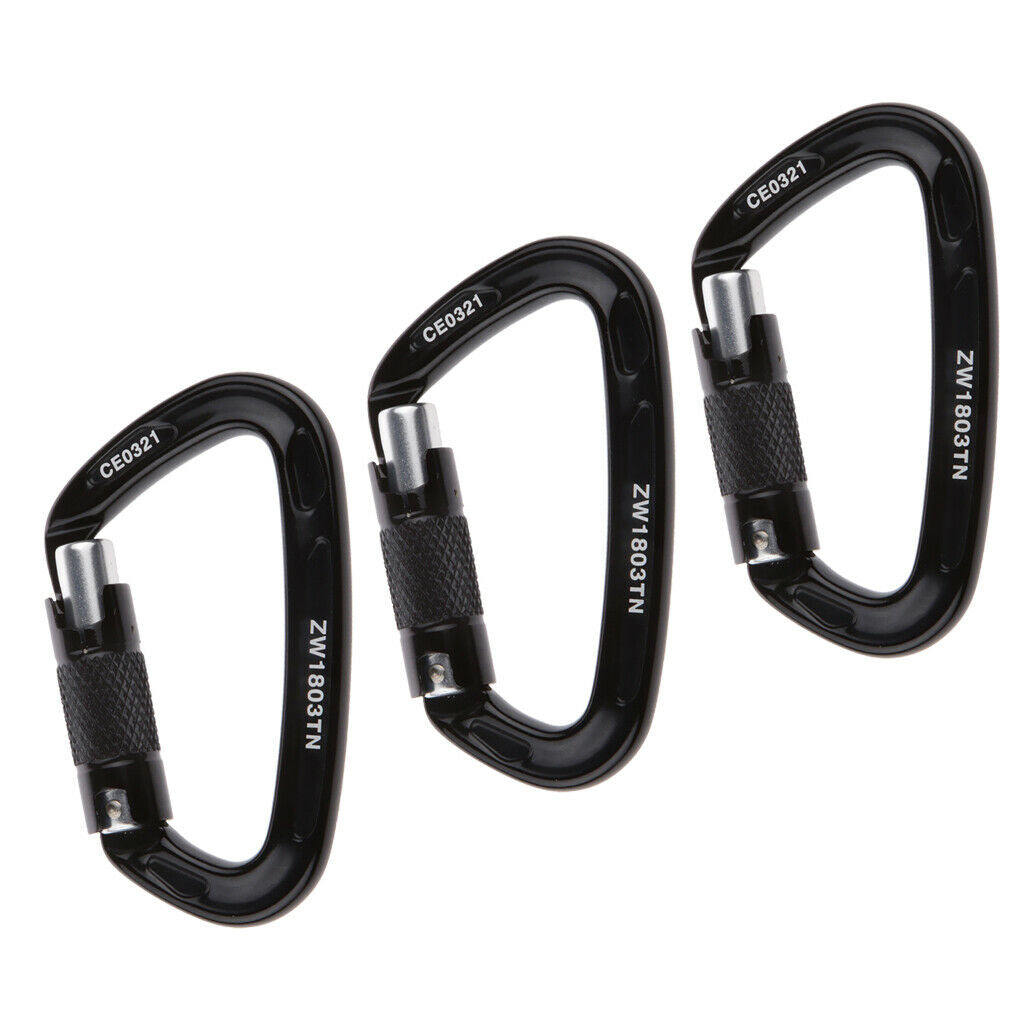 3 Pieces Mountaineering Rock Climbing Equipment Gear Screw Locking Aluminum