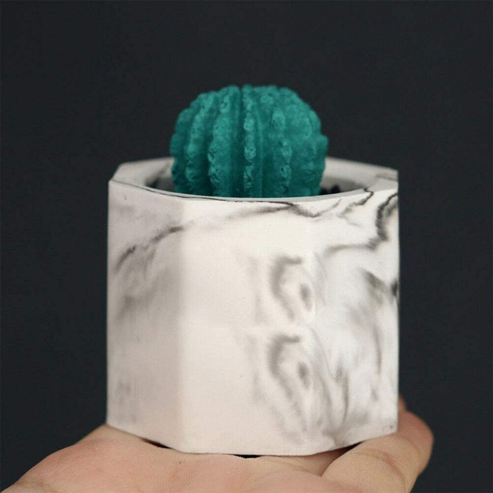 Concrete Molds Silicone Cactus Flower Pot Mold Ceramic Clay Craft Cup Moul.l8