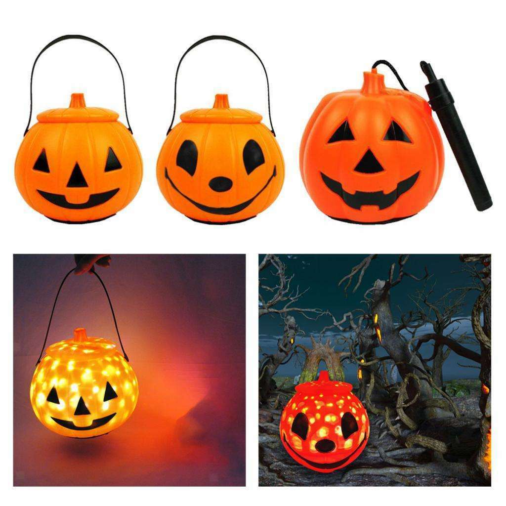 3 Pieces Glow Halloween Pumpkin Lantern LED Lamp Props Decor Children Gift