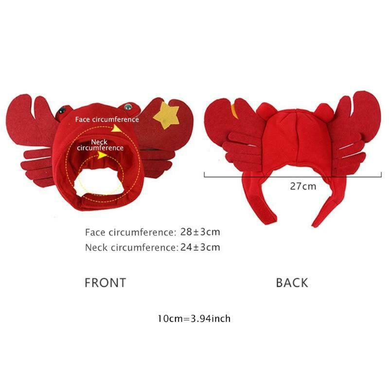 Cat Hat Crab Funny Halloween Costume Cat Dog Hats Pet Puppy Props Dress Headgear