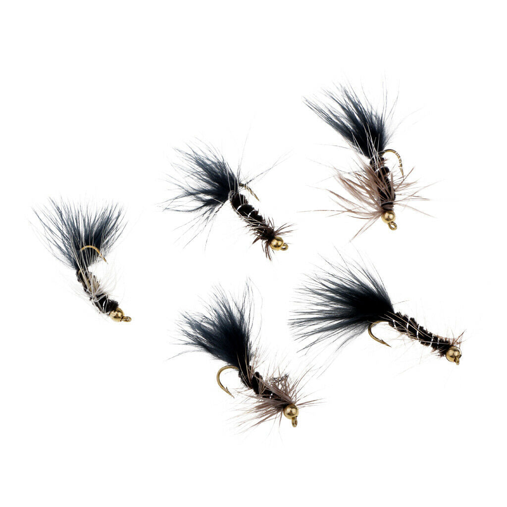 Carp Fishing Wet Flies Brass Head Fly Fishing Lure Bass Flies Lure 4cm Black