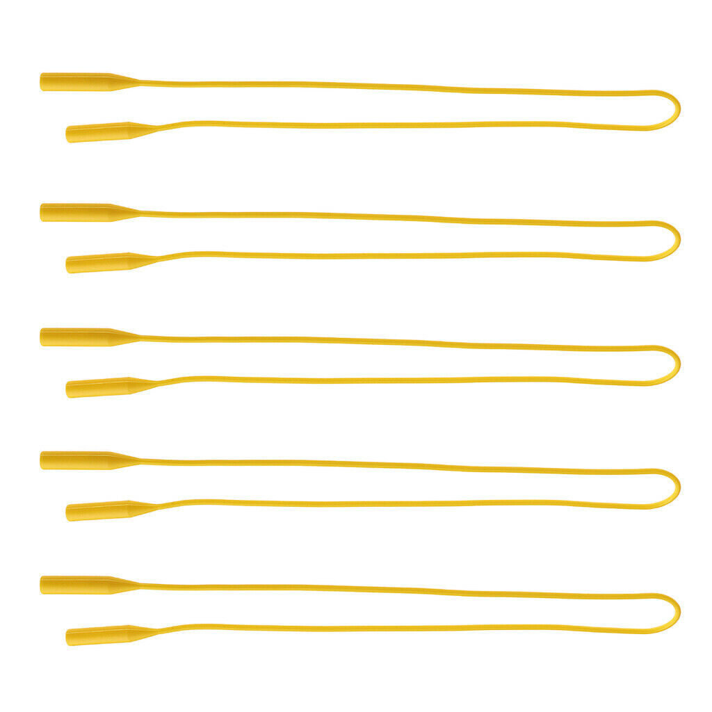 5 Pieces Silicone Sports Glasses Strap Eyeglass Sunglasses Holder Yellow