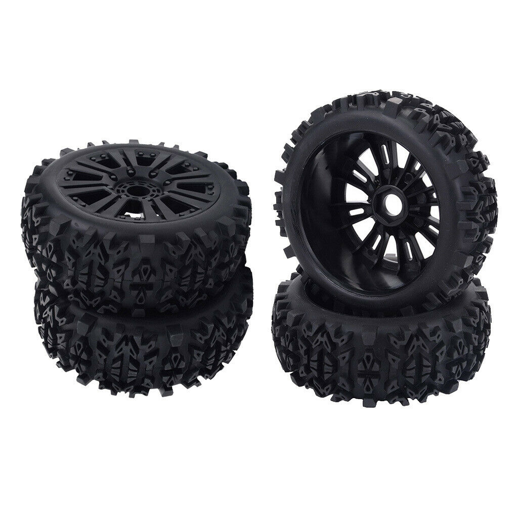 4pcs RC Car Wheel Rim Tyres 1/8 RC Truggy Truck Accessory Field Competition Use