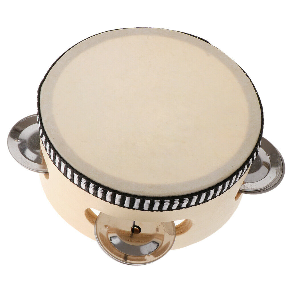 4inch Wooden Tambourine Percussion Drum Tamborine Kids Musical Learning Toys