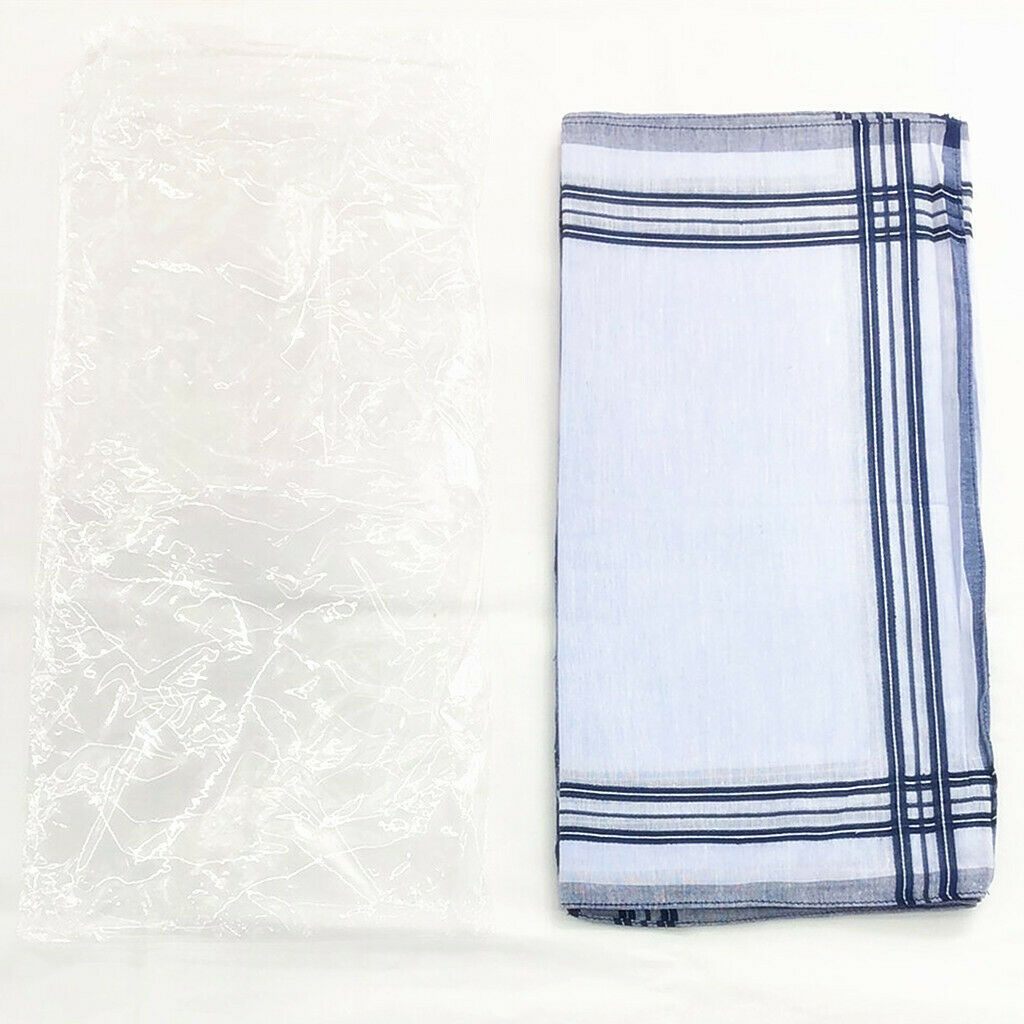 12x Pure Cotton Handkerchiefs Classic Soft Hanky Pocket Square Kerchief 38cm