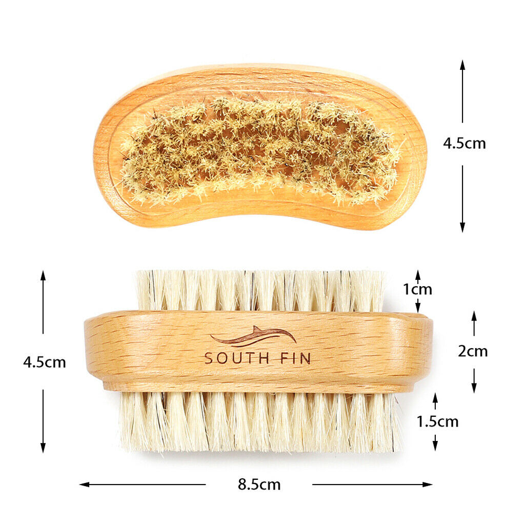 Pack of 2 Two-sided Wooden Finger Nail Brush Scrub Fingernail Scrubbing