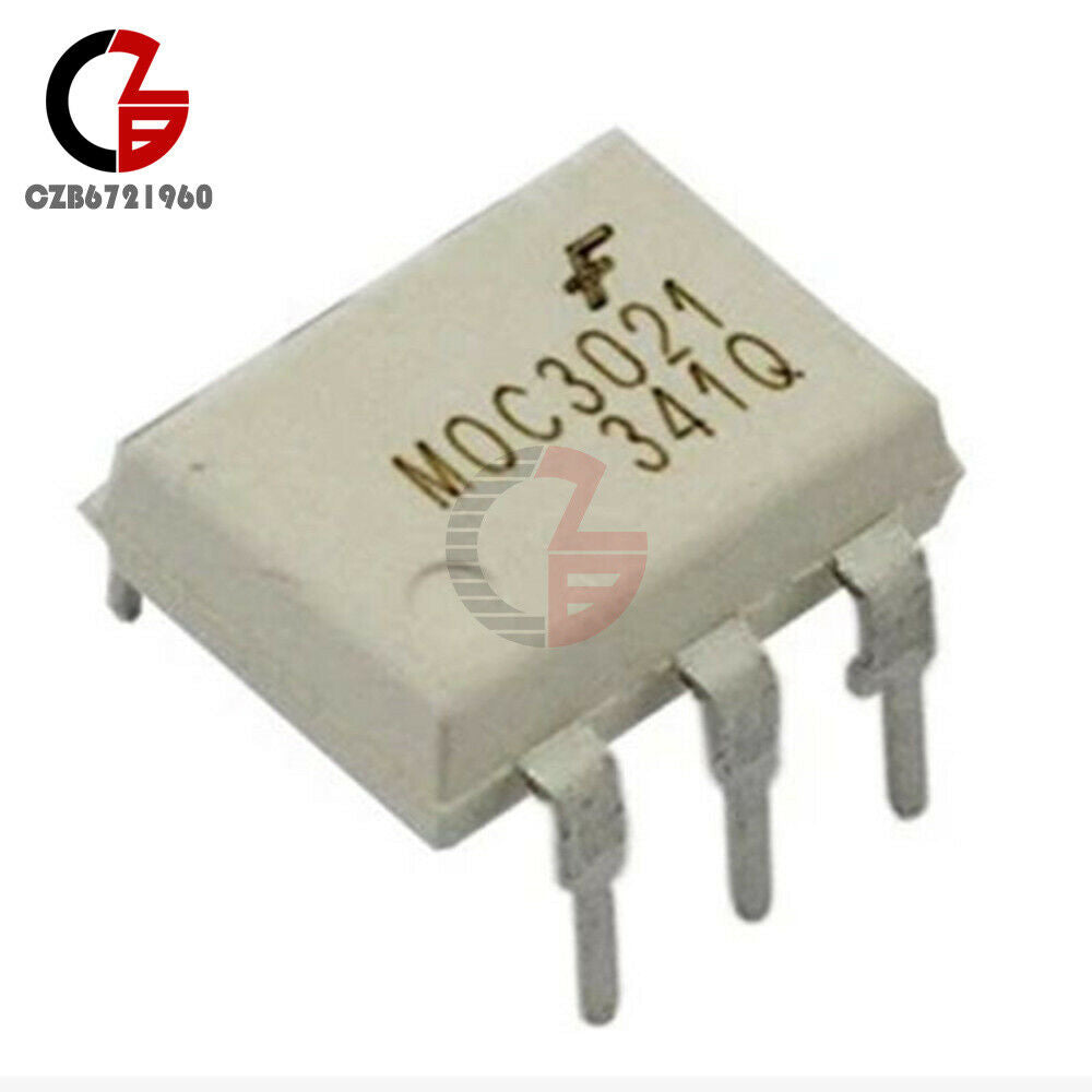 10Pcs Fairchild MOC3021 Random-Phase Optoisolators Triac Driver Output DIP-6