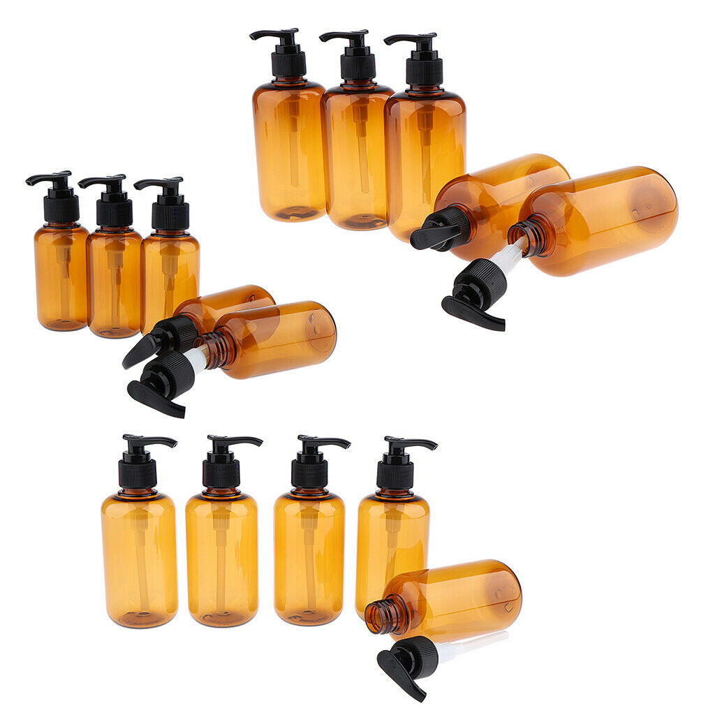 5 x 100mL Plastic Empty Pump Bottle Travel Shampoo Lotion Body Wash Container