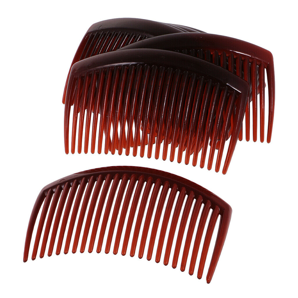 12 pieces Women Plastic Hair Comb Clip Slide Hairpin Hair Accessories Coffee