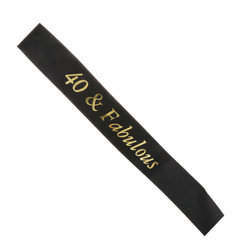 2 Pieces 40 and Fabulous Sash Happy 40th Birthday Party Supply Wedding