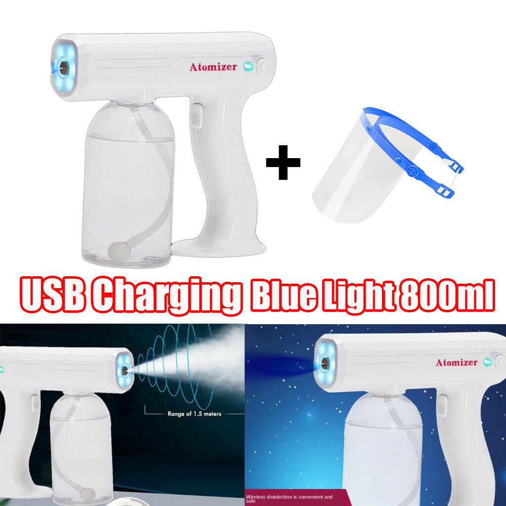 Hand-held Blue Light Disinfection Sprayer Fogger Cordless USB Charging 800ml
