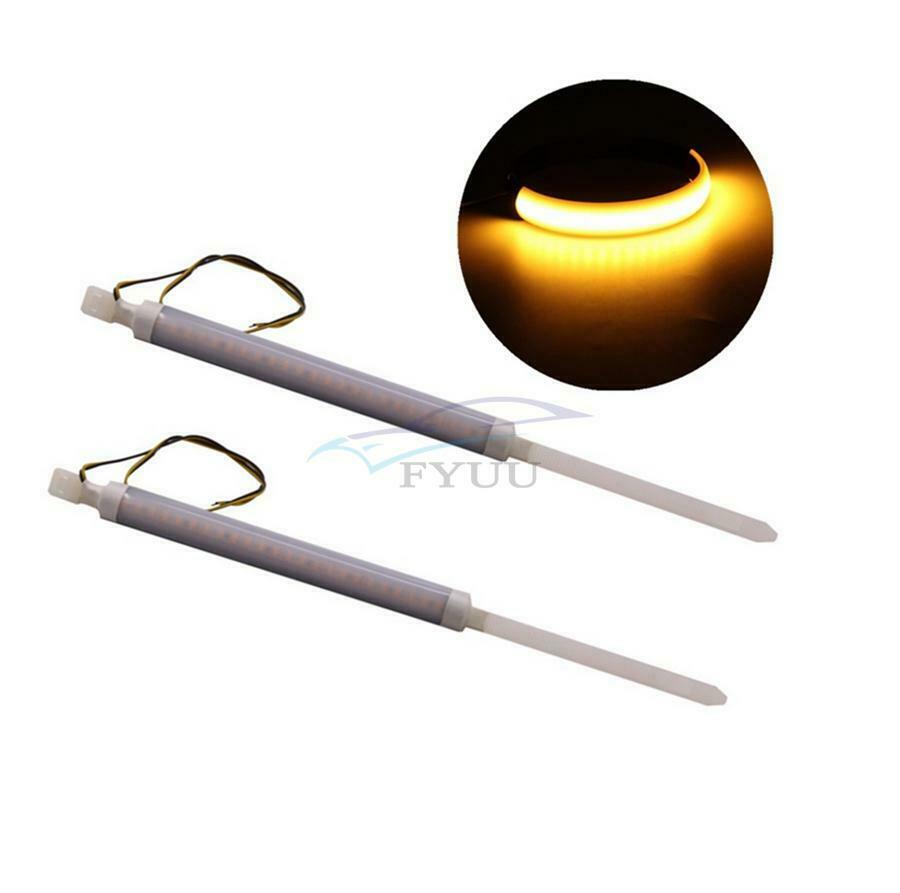 2 Pieces Universal Waterproof Motorcycle 120°LED Fork Light Strips Turn Signal