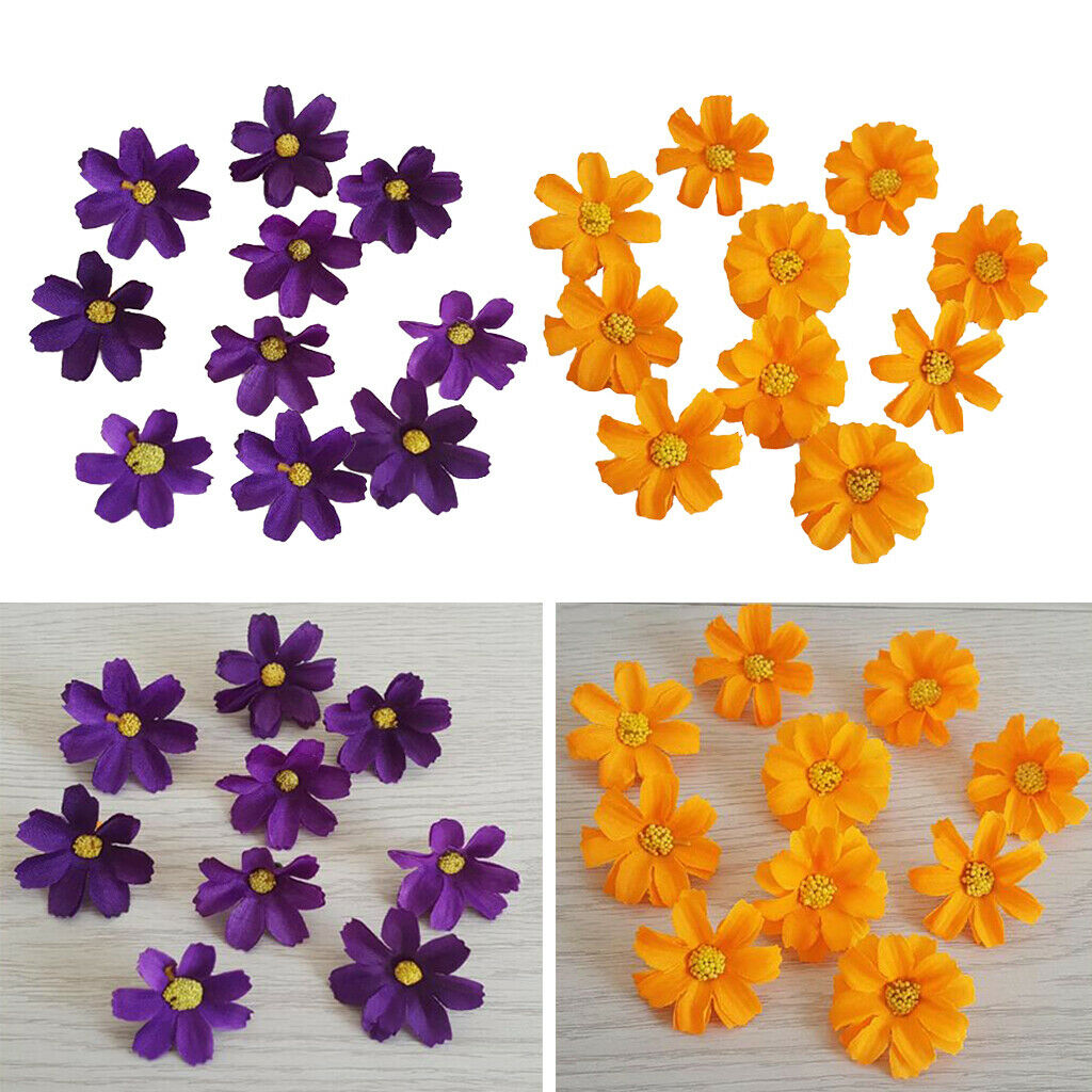 20Pcs Artificial Daisy Flowers Faux Flower Heads DIY Craft Floral Ornaments
