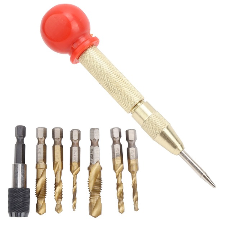 6x M3-M10 HSS Hex Shank Metric Thread Tap Drill Bits Set Screw Hand Tools