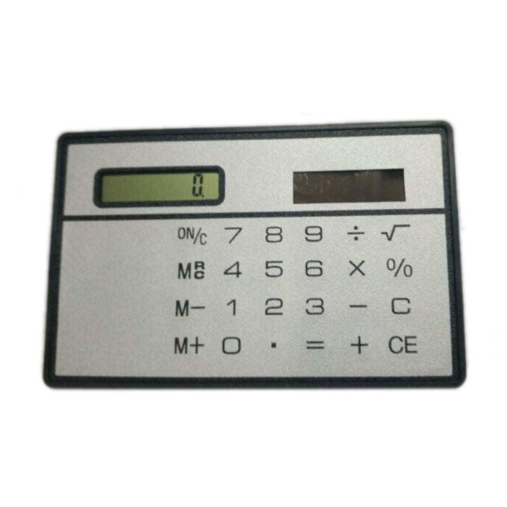 Mini Credit Card Solar Power Pocket Calculator Novelty Small Travel CompactBDAU