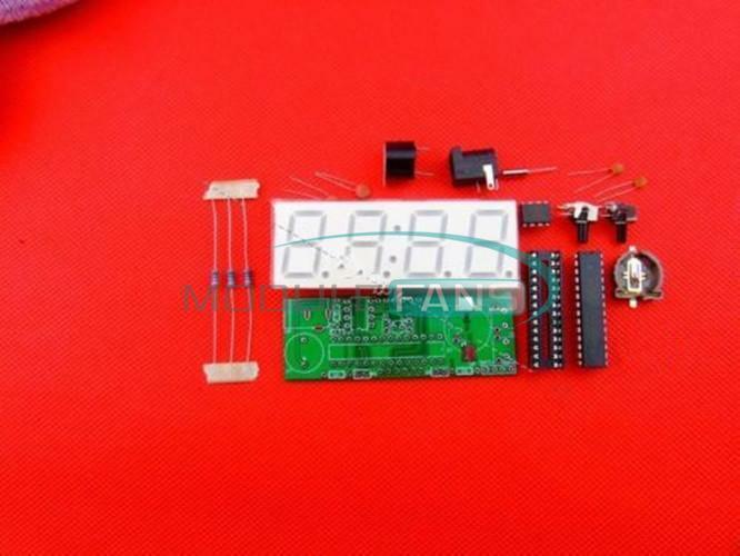 DIY Kit LED Electronic Clock Microcontroller Blue Digital Clock Time Thermometer
