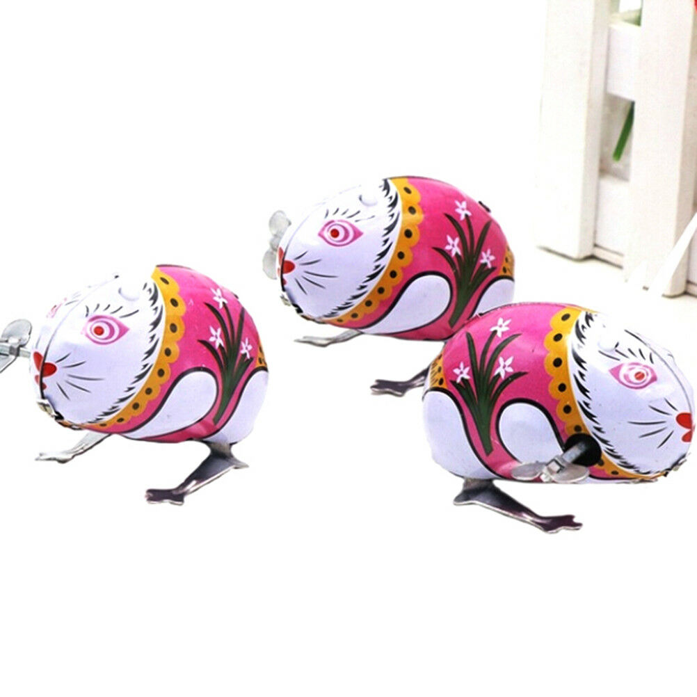 1Pc cute tin wind up clockwork toys jumping rabbit classic t.l8