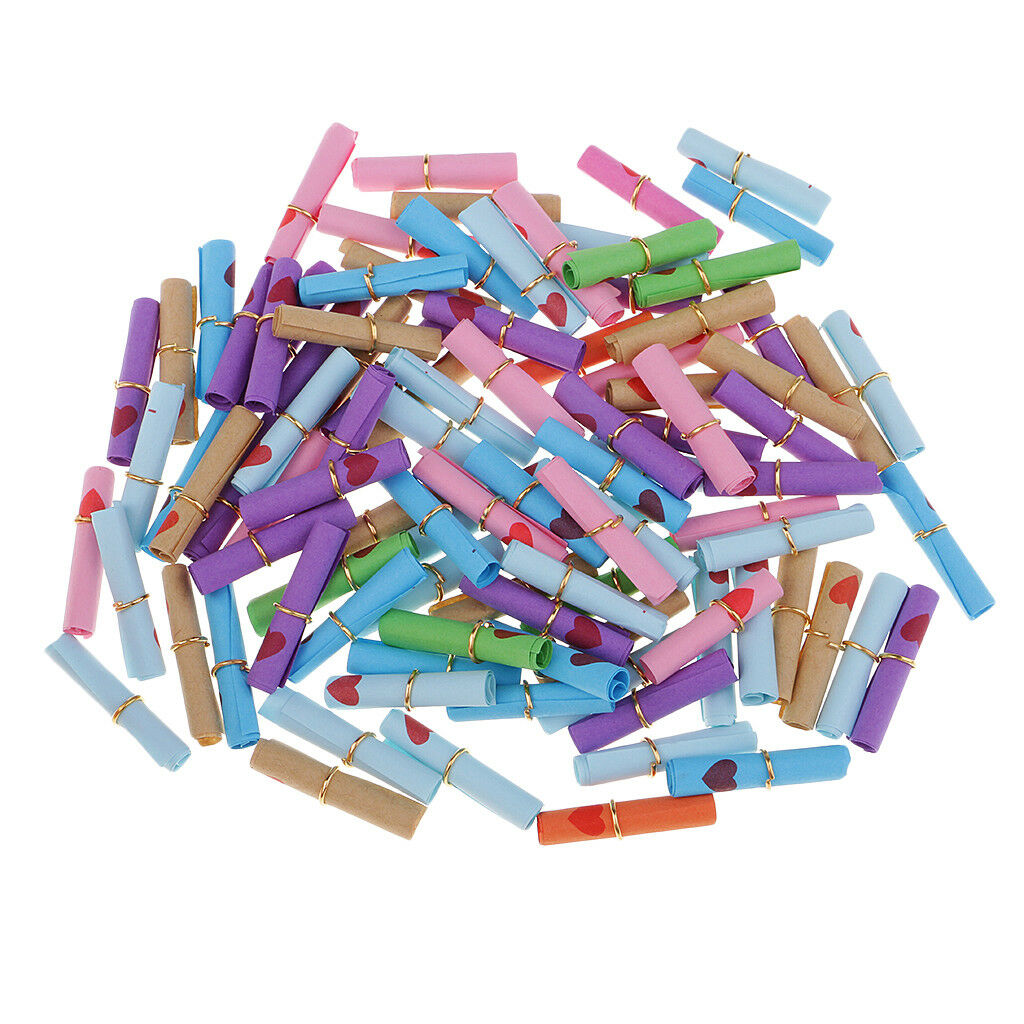 100pcs Wish Paper Scrolls for Wish Bottle Charms Wedding Party Decoration