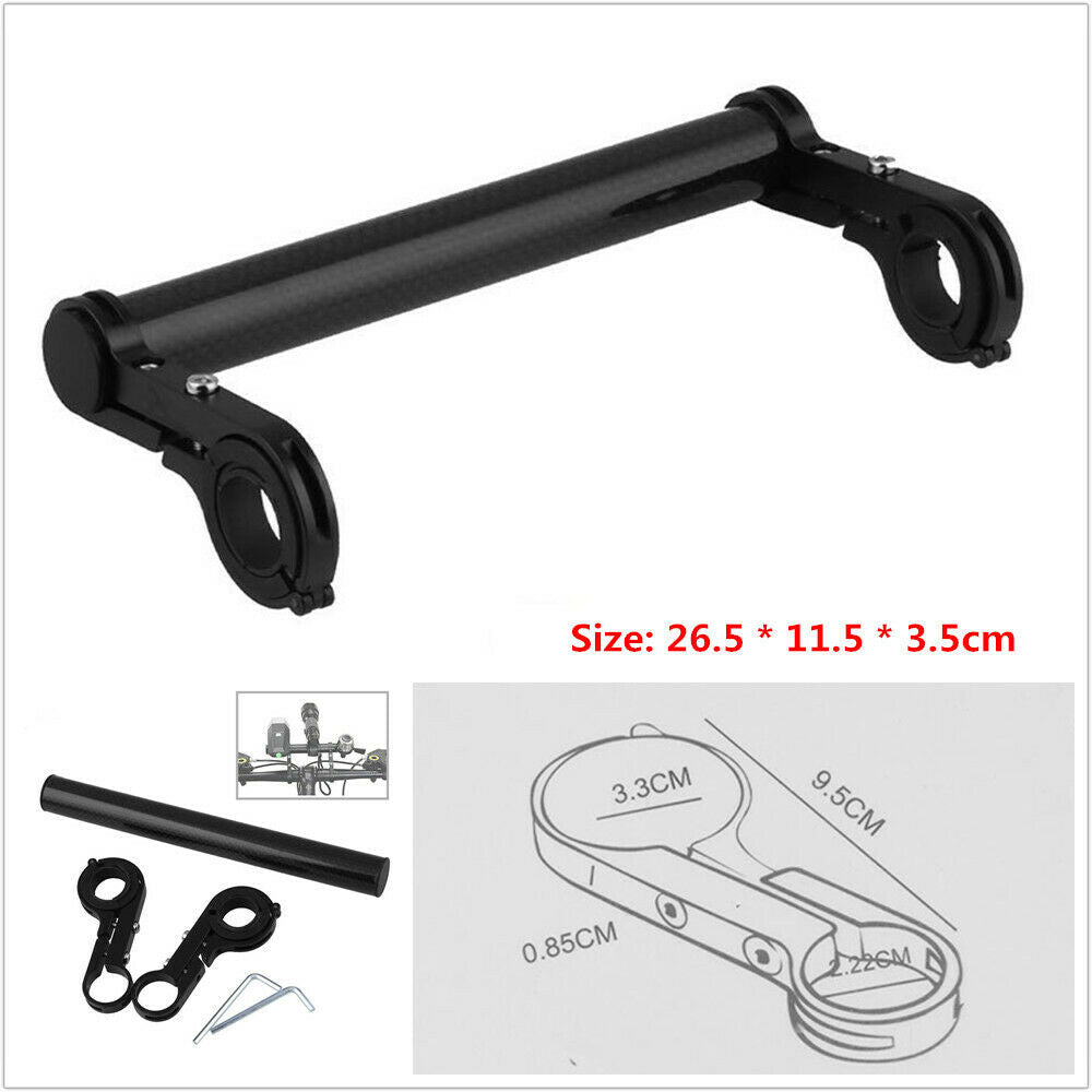Bicycle Bike Handlebar Extender Lightweight Durable Aluminum Alloy Double Black