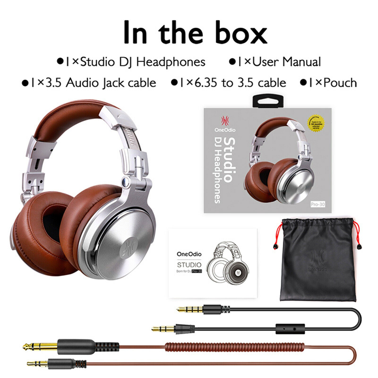 Pro-30 over-ear headphones with cable studio monitor DJ stereo headsets with