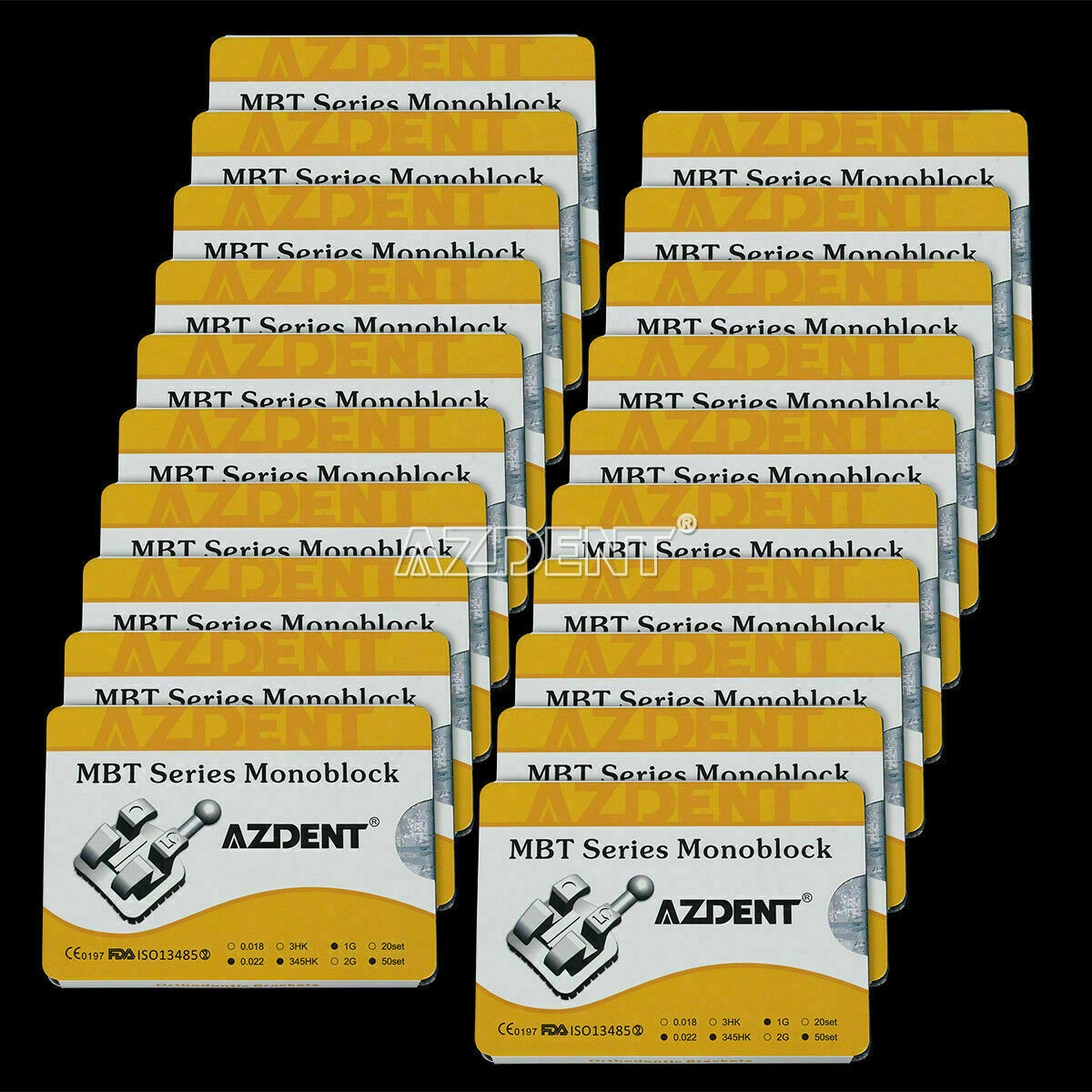 15 Packs Dental Orthodontic Monoblock Bracket Mini MBT.022 Braces 3-4-5 Hooks