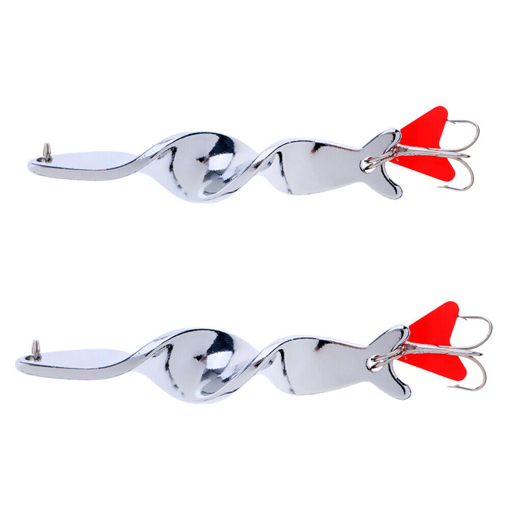 2pcs Fishing Twist Sequins Lures Metal Spoon Hard Baits Bass Crankbaits Spinners