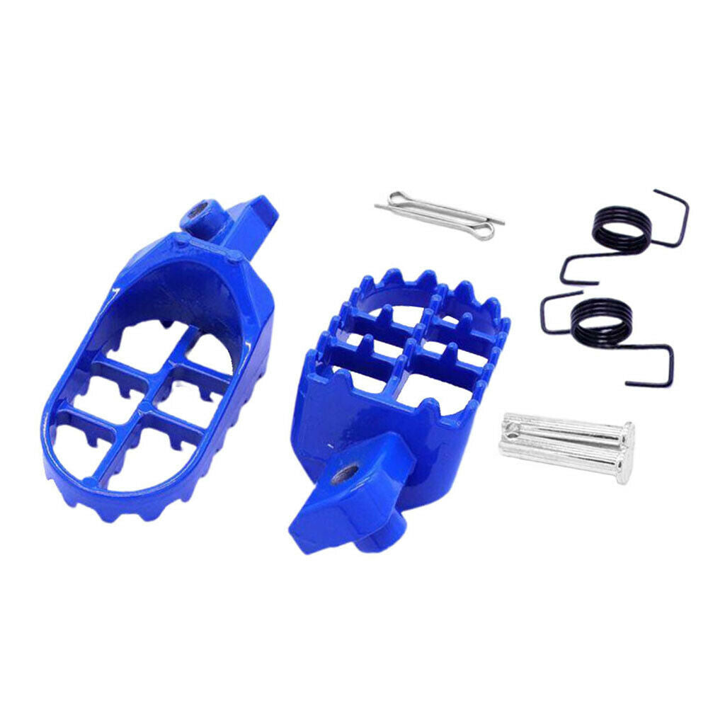 Blue Set Of Motorcycle Foot Pegs Rest Pedal For Bike