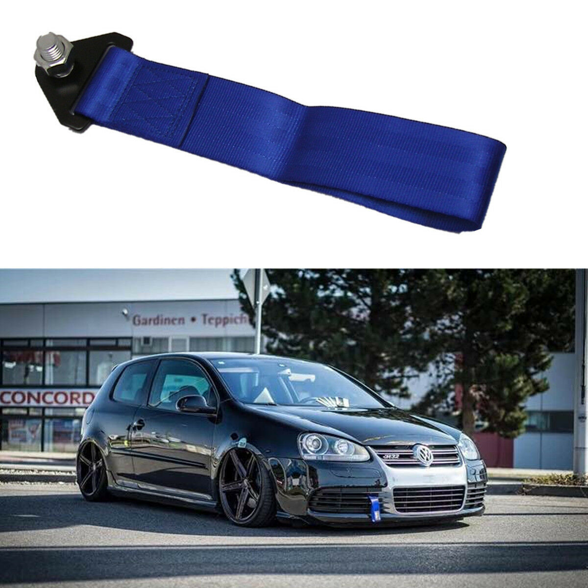 275mm High Strength Racing Tow Strap Set for Car Front Rear Bumper Towing Hook