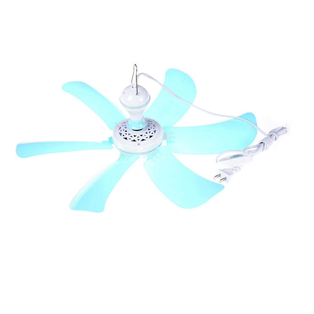 Six Leaf Mini Ceiling Fan Cool Mosquito Net Electric Large Wind  Hanging Lt