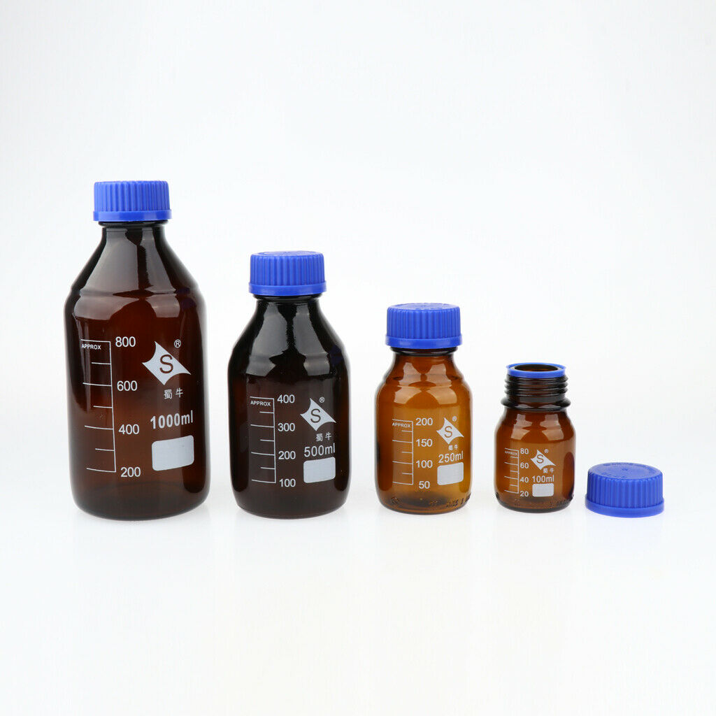 4x Reagent Bottle Lab Borosilicate