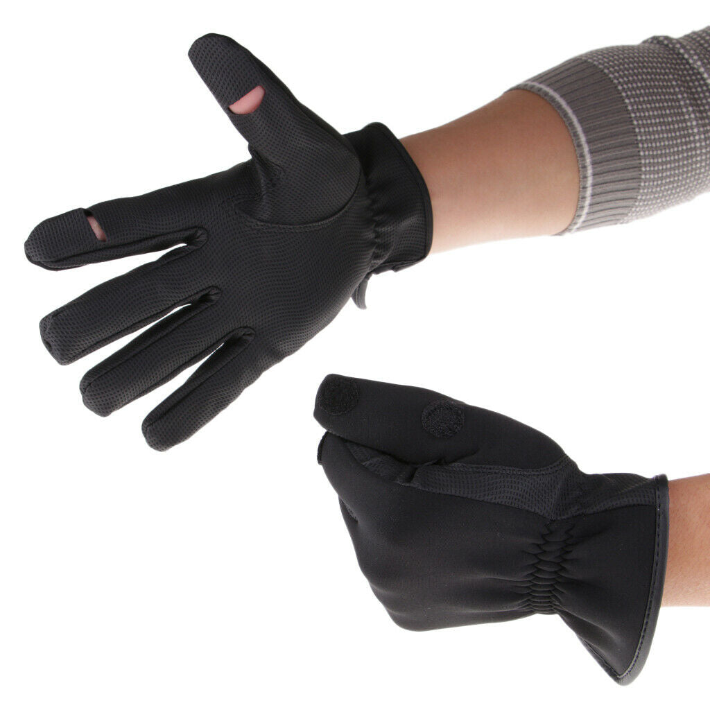 1 Pair Fishing Gloves Elastic Neoprene Anti-Slip Cycling 2-Finger Cut Gloves