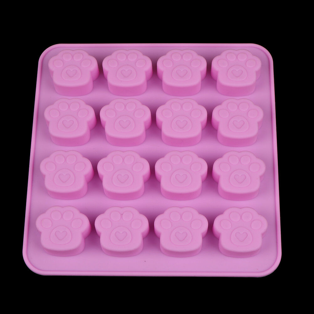 16holes Cute Pet Cat Dog Paws Silicone Mold Cookie Mould DIY Cake Decorative+ Tt