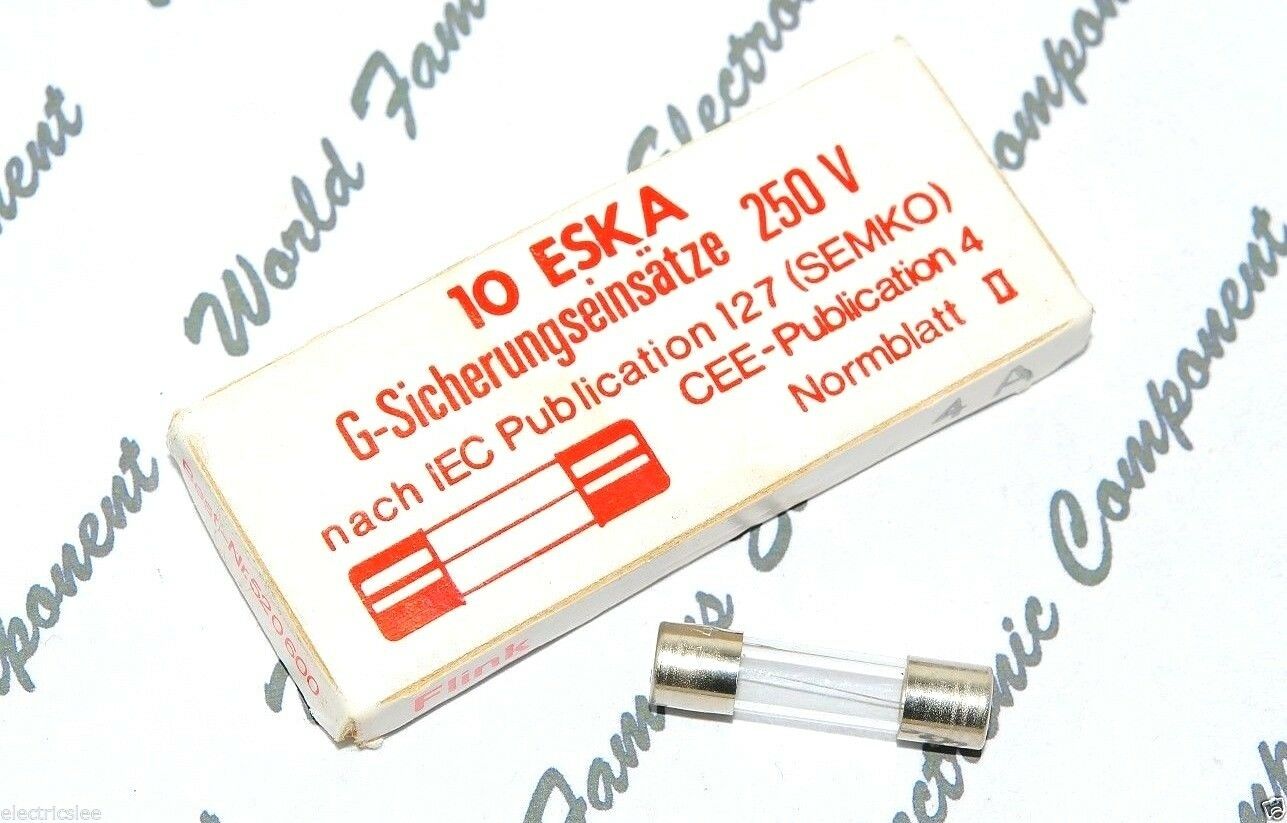 10pcs - ESKA  (F) 4A 250V 5x20mm Glass Fuse - For Audio