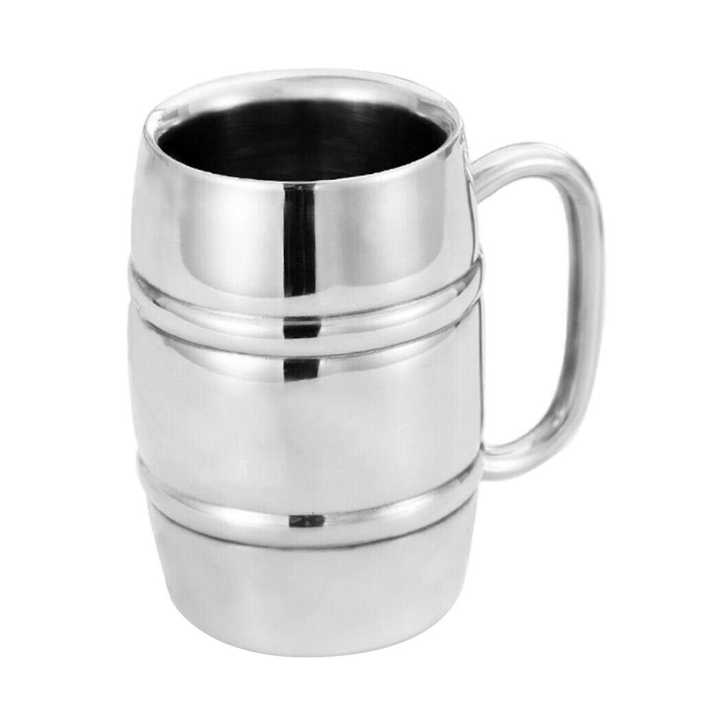 Stainless Steel Cup Mug Beer for Camping Picnic Hiking Office Decor 430ml-B