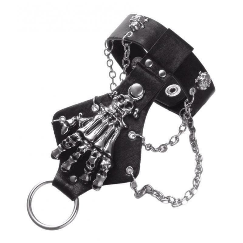 Punk Rock PU Lerather Bracelets Hand Glove Halloween Gothic Jewelry Gifts