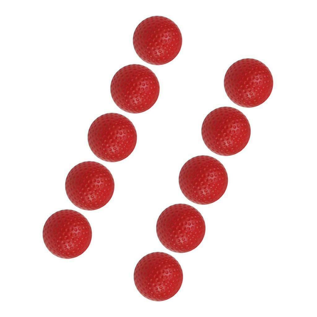 10 Pieces Practice Golf Ball PU Dimpled Elastic Training Golf Ball Red