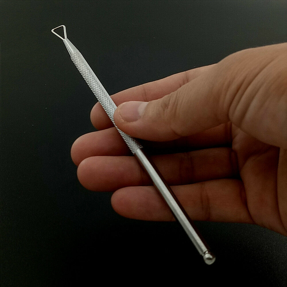 1X Stainless Steel Triangle Stick Rod Pusher Nail Art Tool UV Gel Polish Remover