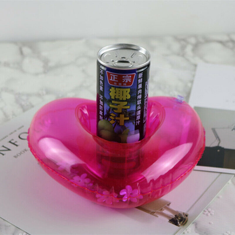 Mini Inflatable Heart Pool Float Toys Drink Float Cup Holder Party Toys