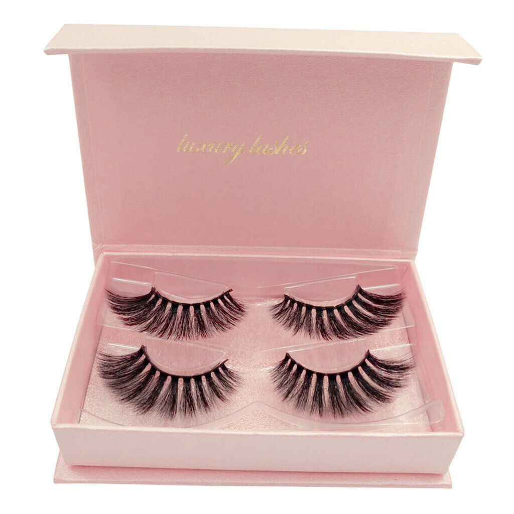 2 Pairs Mink Long Messy Cross Thick False Eyelashes for Lashes Extension 83