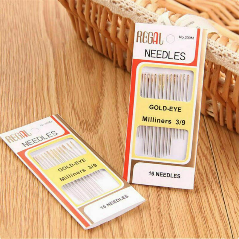 64pcs/ 4Packs Large Eye Thick Sewing up Needle Embroidery Mending Quilt Hand