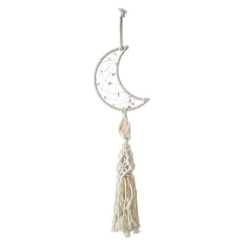 Moon Woven Tassels Dream Catcher Elegant Macrame Boho Woven Large Wall Hanging