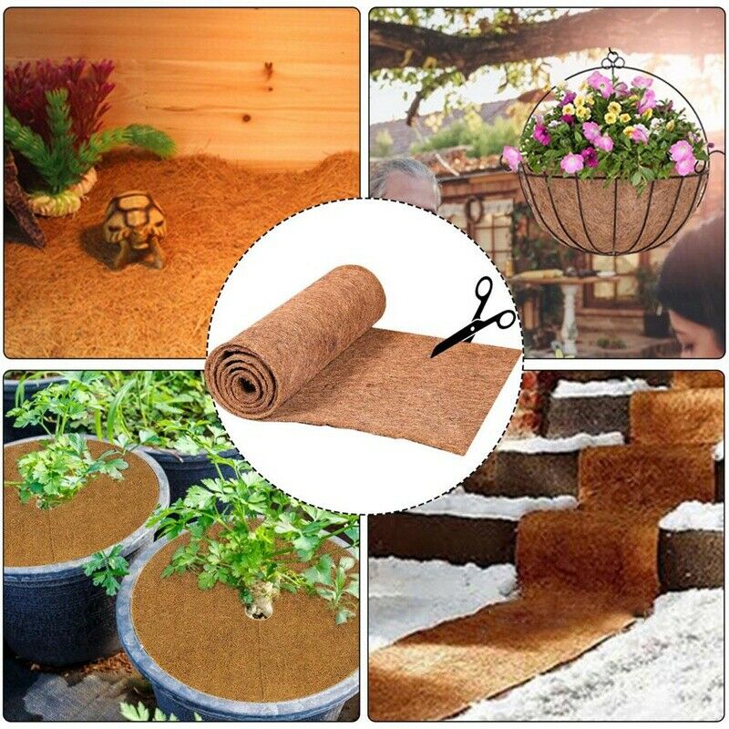 Liner Bulk Roll 0.5Mx1M Flowerpot Mat Coconut Palm Carpet for Wall Hanging BA8L2