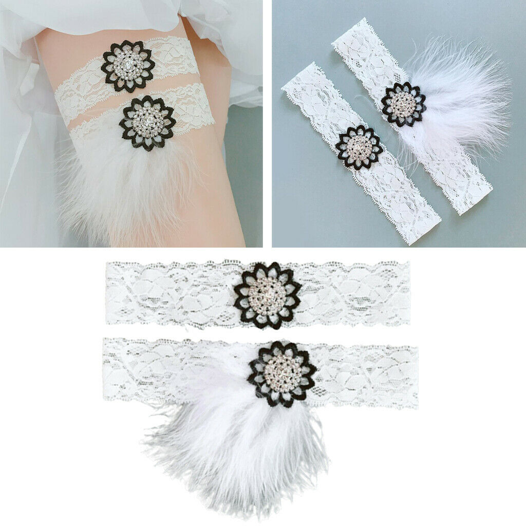 Bridal Wedding Sexy Lace Garter Belt Women Flower Feather Legs Strap Club