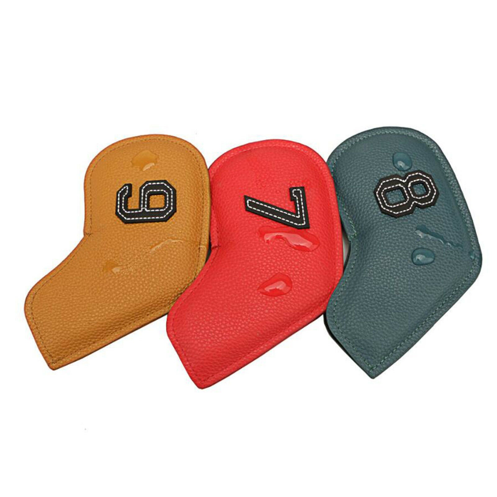 2X 10x Deluxe PU Golf Iron Headcover Set 3-9,P,S,A Club Head Cover Guard Case