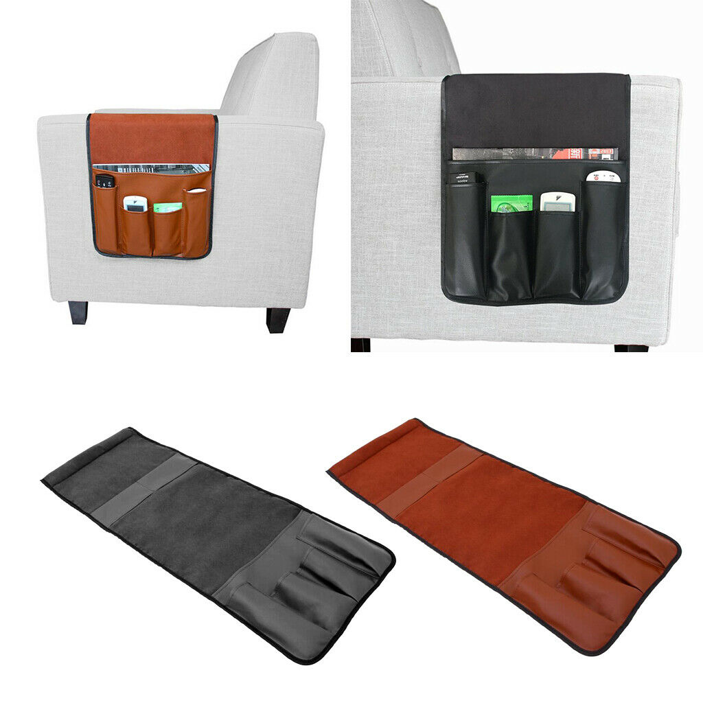 Sofa Couch Chair Armrest Caddy Organizer Holder for TV Remote Control Black