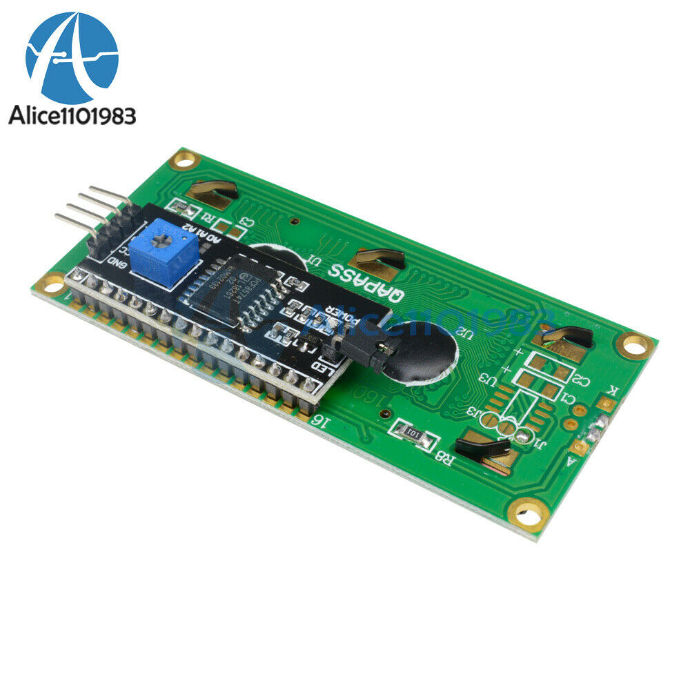 2X IIC/I2C/TWI/SPI Serial Interface1602 16X2 Character LCD Module Display Blue