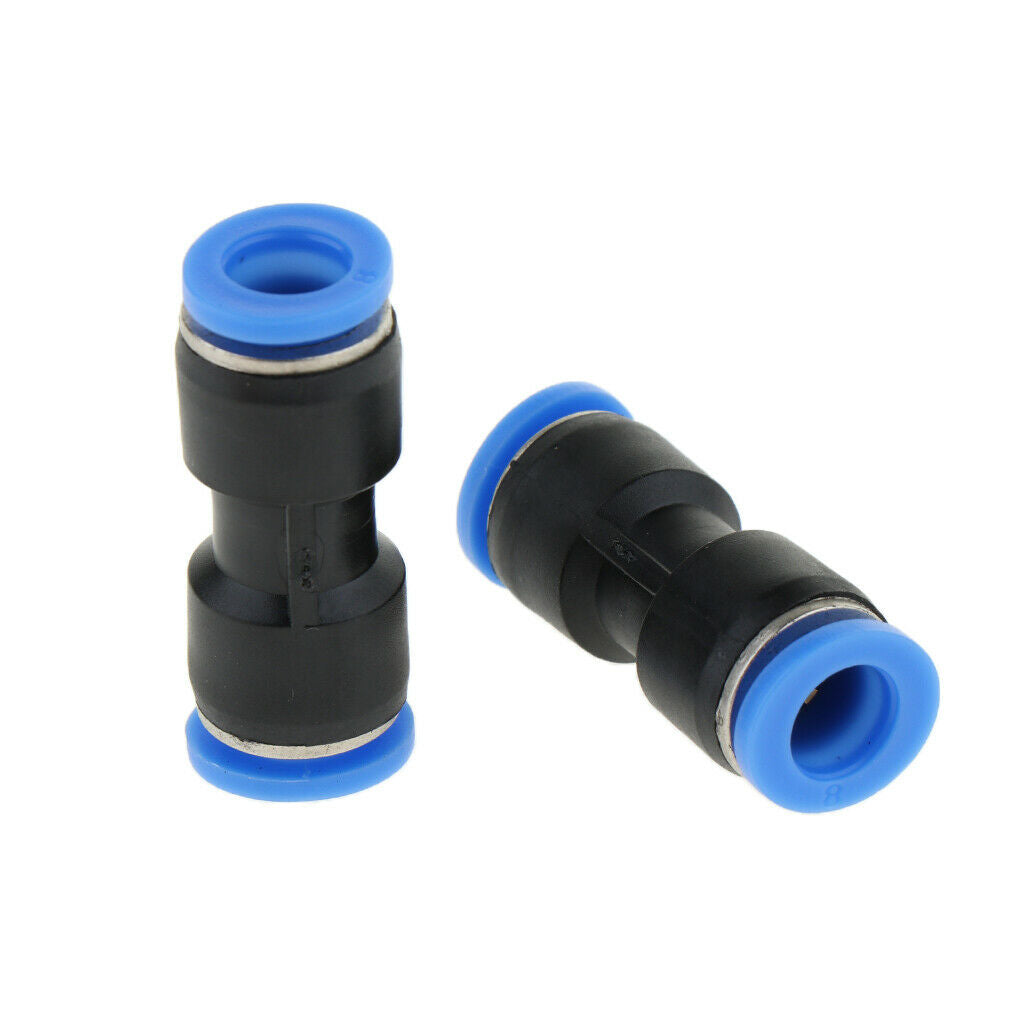 60x Quick Push In Fitting Connector Air Water Hose Tube Adapter 4-8mm Black