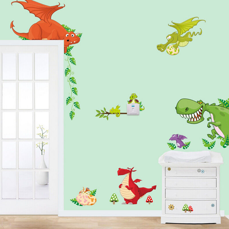 Dinosaur Zoo Wall paper Decals for Kids Baby  Boy Bedroom Wall Sticker_DD