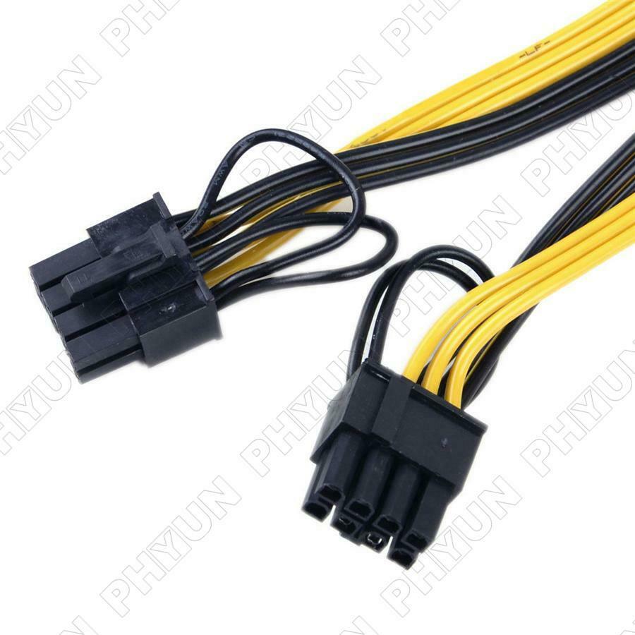 10Pcs 80cm 6 Pin to 8 Pin PCI-E Cable 18AWG For Ethereum Mining Breakout Board