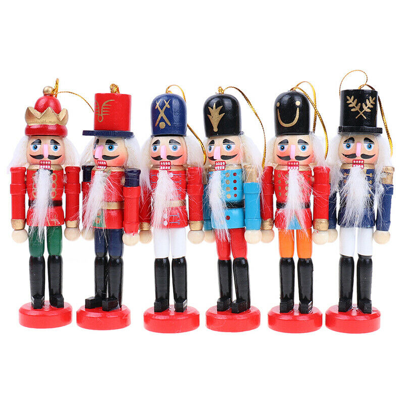 1pc Christmas Decoration 12cm Wood Made Nutcracker Puppet New Year Christ.l8